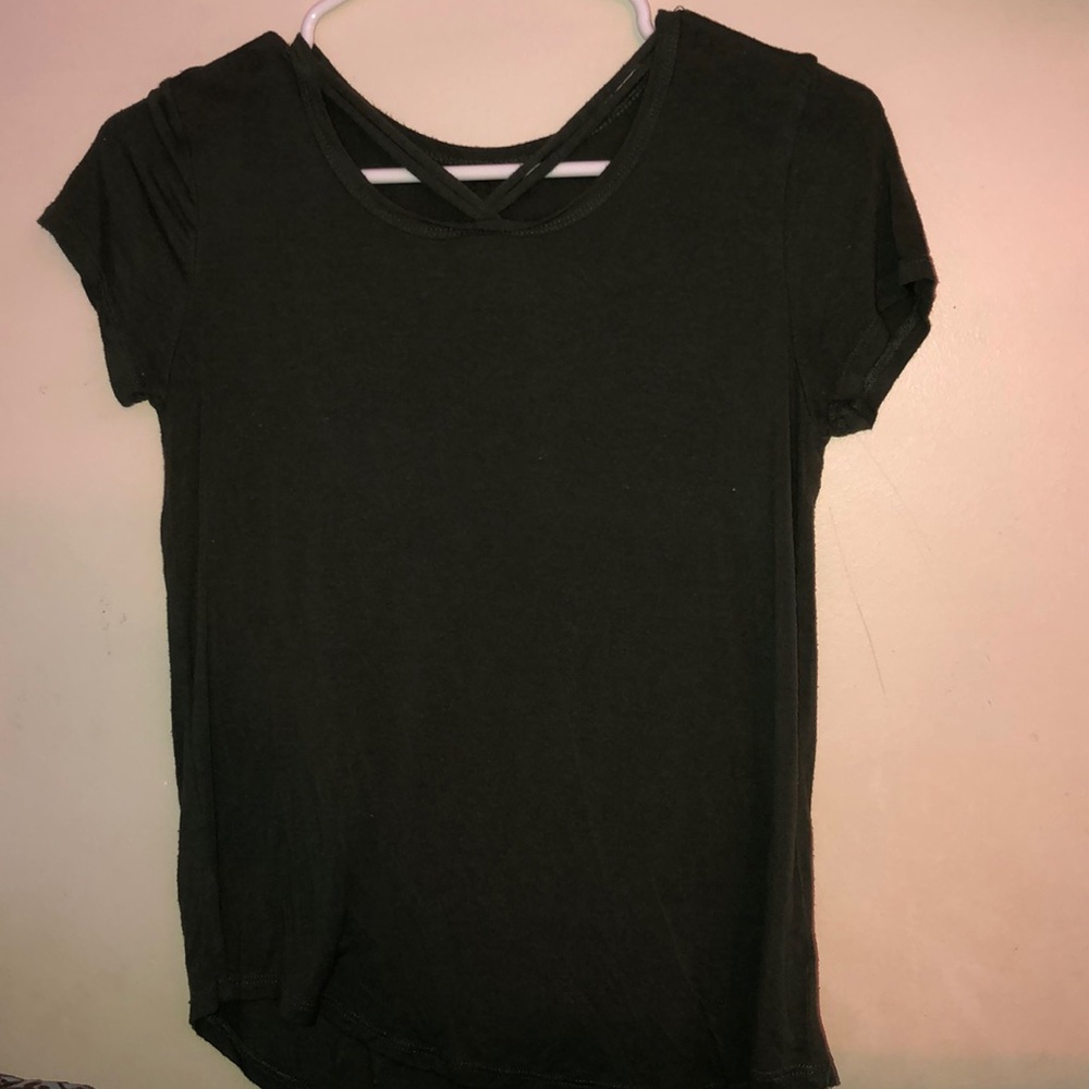 Army green, casual shirt with cross in front